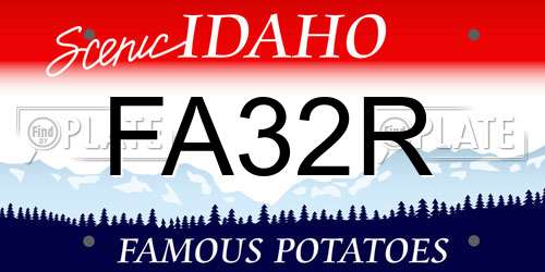 FA32R Idaho License Plate