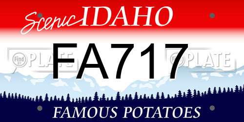 FA717 Idaho License Plate