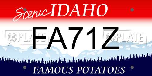 FA71Z Idaho License Plate