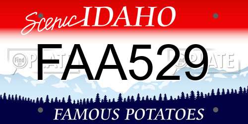 FAA529 Idaho License Plate