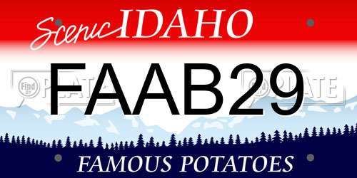 FAAB29 Idaho License Plate