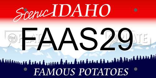 FAAS29 Idaho License Plate
