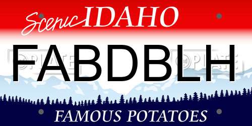 FABDBLH Idaho License Plate