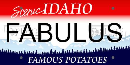 FABULUS Idaho License Plate