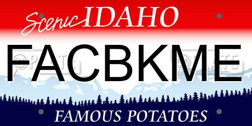 FACBKME Idaho License Plate