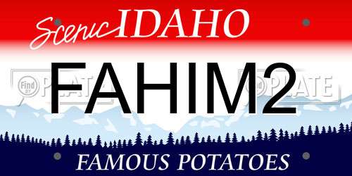FAHIM2 Idaho License Plate