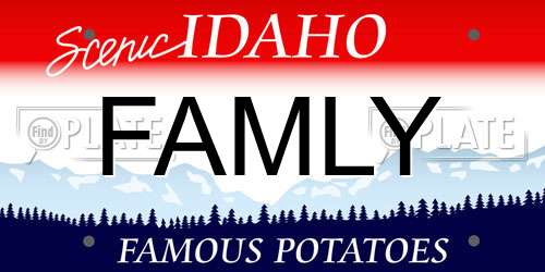 FAMLY Idaho License Plate