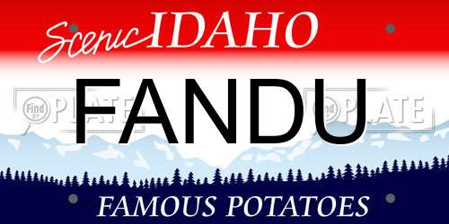 FANDU Idaho License Plate