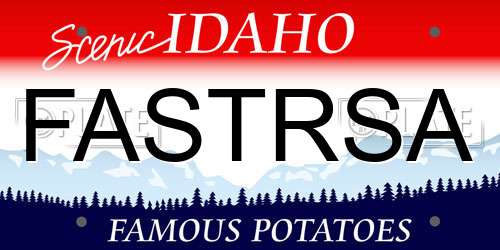 FASTRSA Idaho License Plate