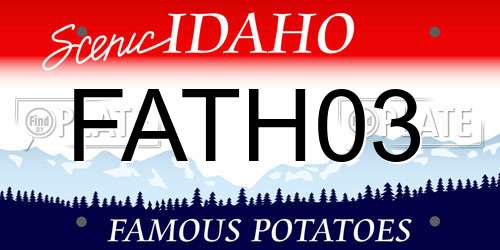 FATH03 Idaho License Plate