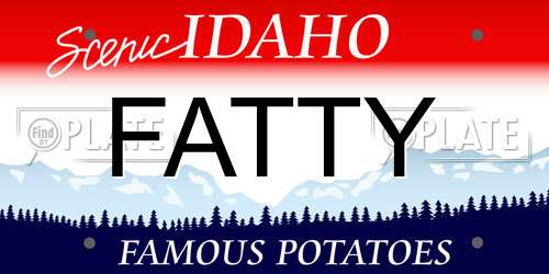 FATTY Idaho License Plate