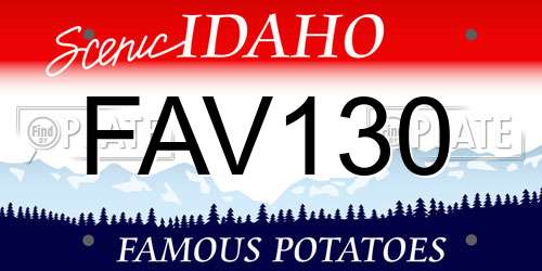 FAV130 Idaho License Plate
