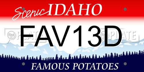 FAV13D Idaho License Plate