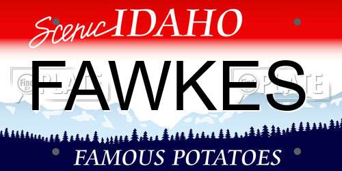 FAWKES Idaho License Plate