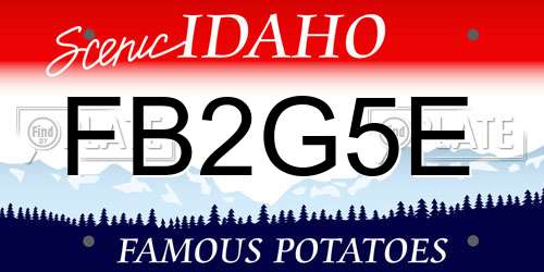 FB2G5E Idaho License Plate