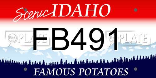 FB491 Idaho License Plate