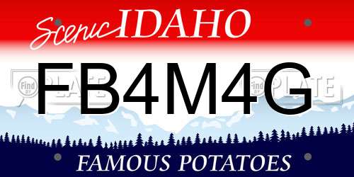 FB4M4G Idaho License Plate
