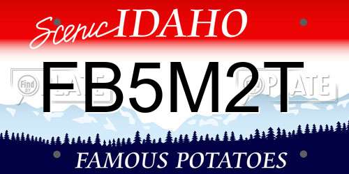 FB5M2T Idaho License Plate