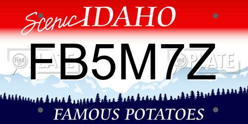 FB5M7Z Idaho License Plate
