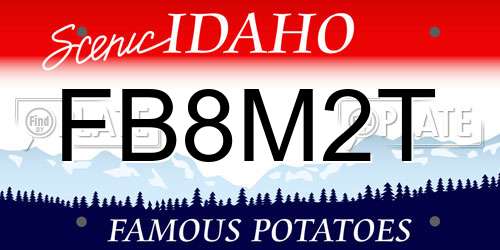 FB8M2T Idaho License Plate