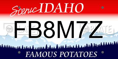 FB8M7Z Idaho License Plate