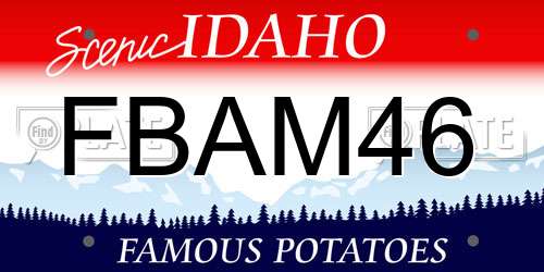 FBAM46 Idaho License Plate