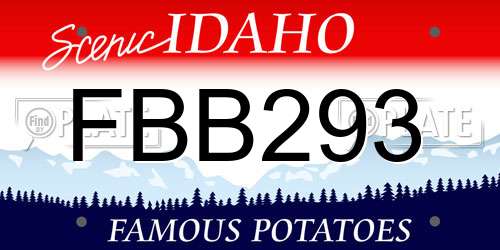 FBB293 Idaho License Plate