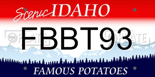 FBBT93 Idaho License Plate