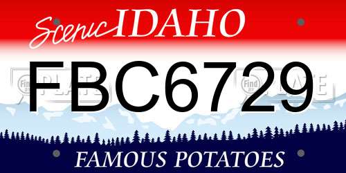 FBC6729 Idaho License Plate