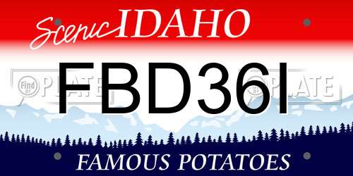 FBD36I Idaho License Plate