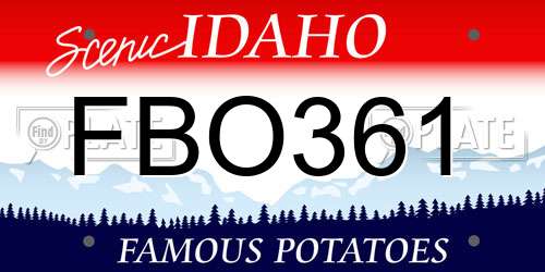 FBO361 Idaho License Plate