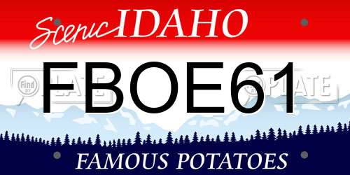 FBOE61 Idaho License Plate