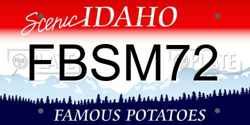 FBSM72 Idaho License Plate