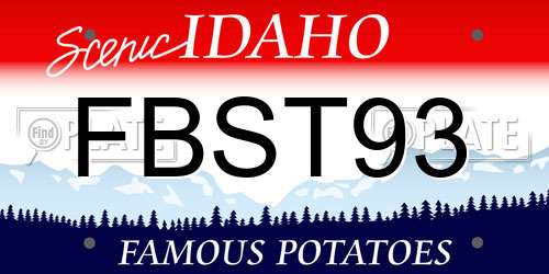 FBST93 Idaho License Plate
