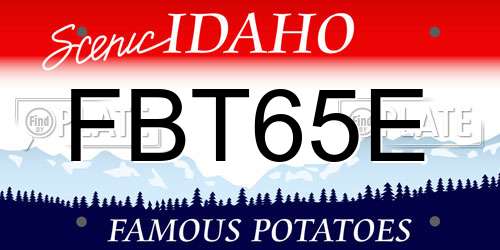 FBT65E Idaho License Plate