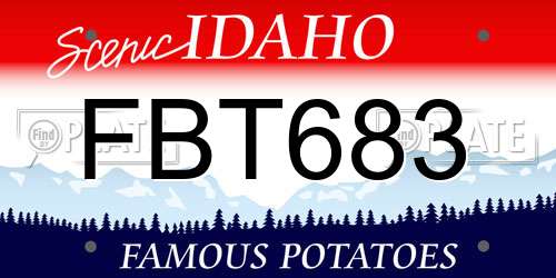 FBT683 Idaho License Plate