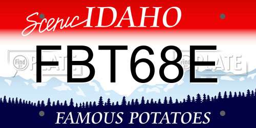 FBT68E Idaho License Plate