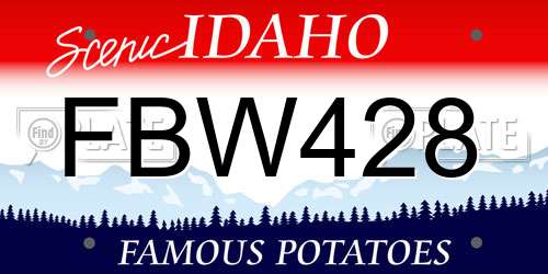 FBW428 Idaho License Plate