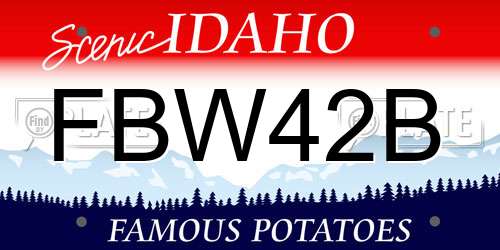 FBW42B Idaho License Plate