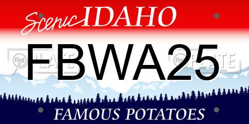FBWA25 Idaho License Plate
