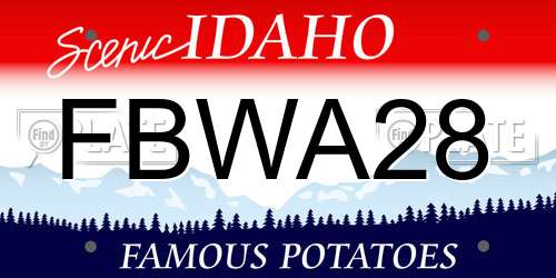 FBWA28 Idaho License Plate