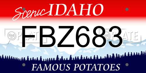 FBZ683 Idaho License Plate