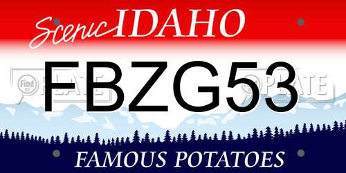 FBZG53 Idaho License Plate