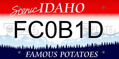 FC0B1D Idaho License Plate