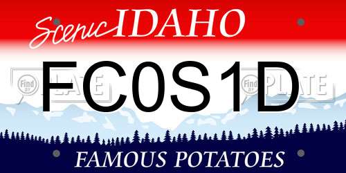 FC0S1D Idaho License Plate