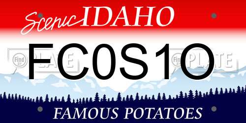 FC0S1O Idaho License Plate