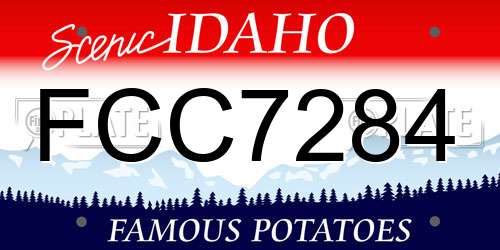 FCC7284 Idaho License Plate