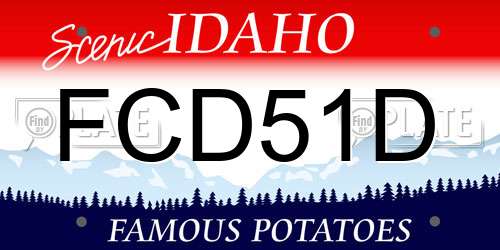 FCD51D Idaho License Plate