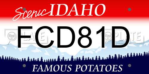FCD81D Idaho License Plate