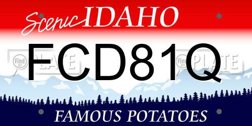 FCD81Q Idaho License Plate